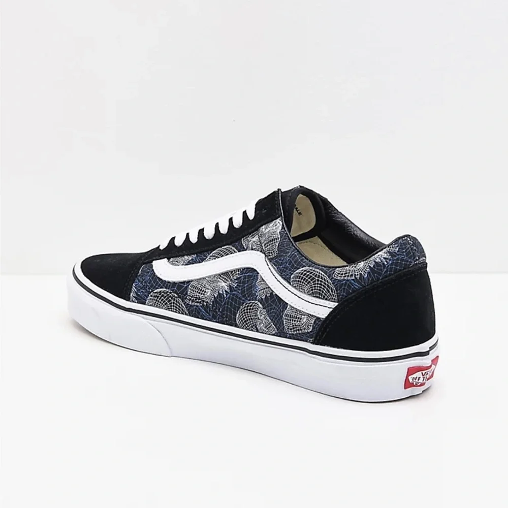 Vans Old Skool Unisex Suede Canvas Wireframe Black Sneakers Sz W 6.5 M 5 NEW